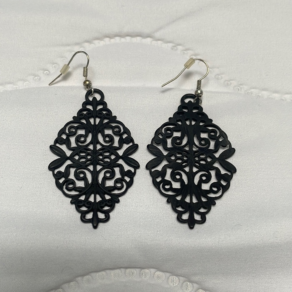Black wooden earrings
